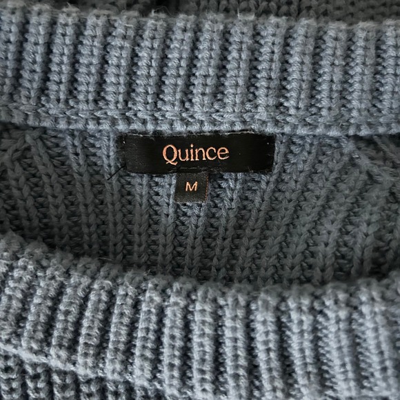 Quince 100% Organic Cotton Fisherman Sweater in Glacier Blue Size Medium - Picture 4 of 6